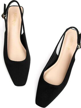 Stylish Slingback Chunky Heels with Square Toe for Women - Perfect for Any